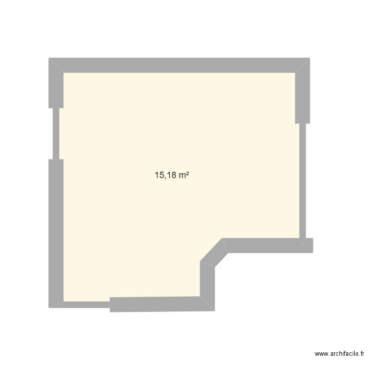 chambre de Célia. Plan de 1 pièce et 15 m2