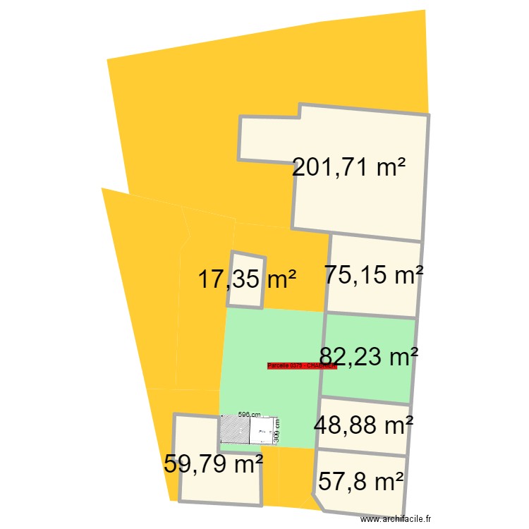 Jardin marcenat. Plan de 7 pièces et 543 m2