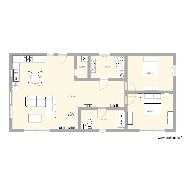 Maison de rêve. Plan de 6 pièces et 96 m2