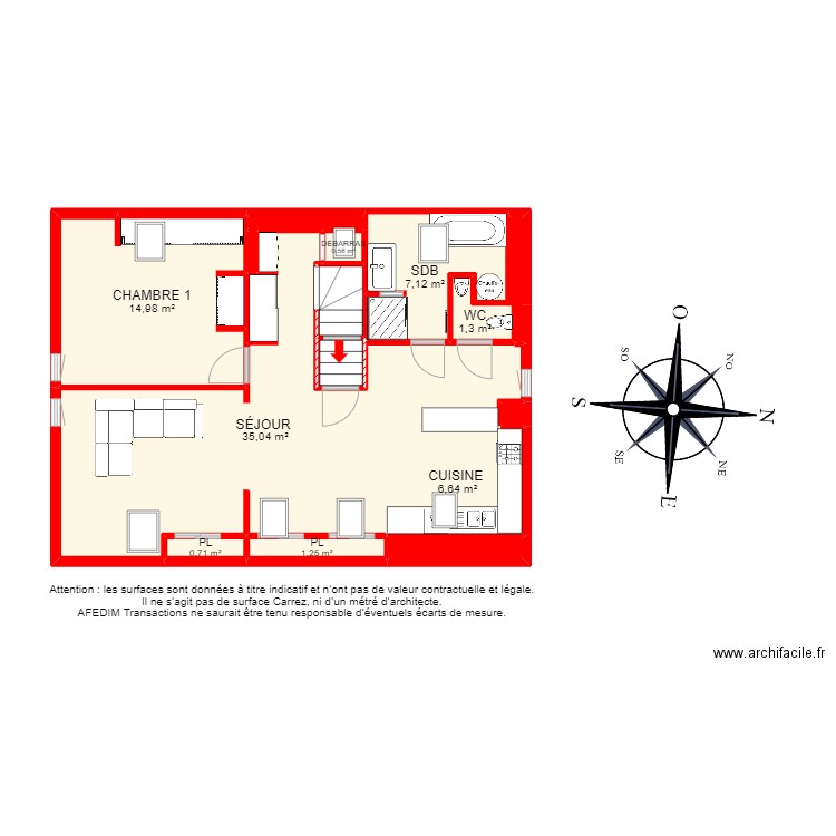 BI 21448 - . Plan de 23 pièces et 148 m2