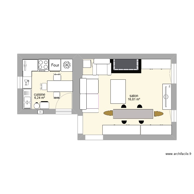 plans maison lyonnet. Plan de 2 pièces et 23 m2