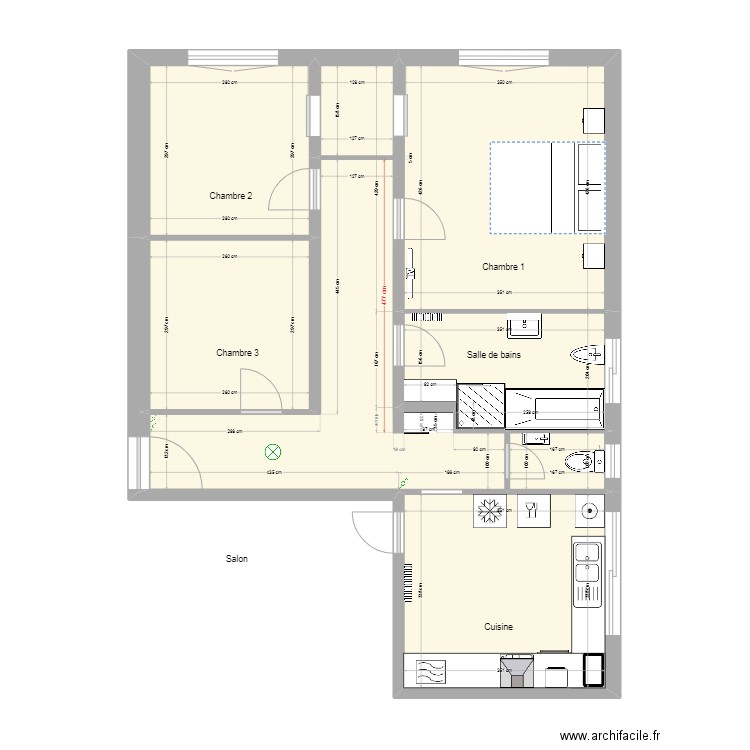 Plan d'ensemble_Ebauche_4. Plan de 7 pièces et 67 m2