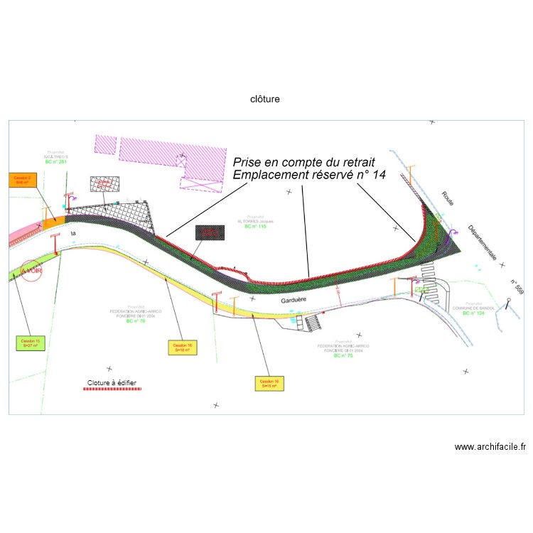 Plan de masse cloture. Plan de 0 pièce et 0 m2