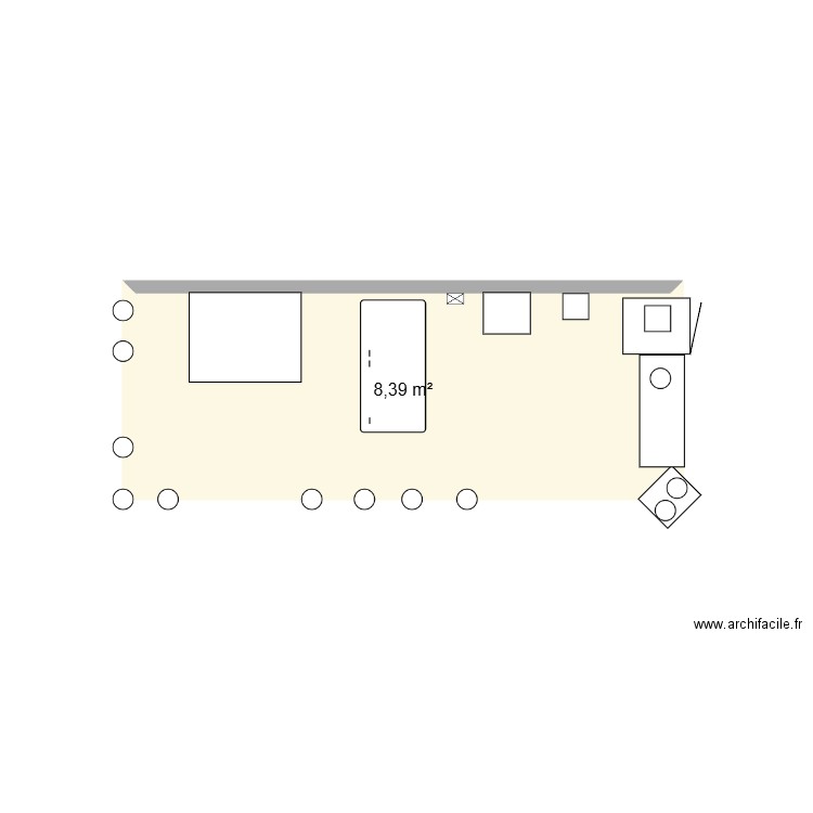 Heart Editions Stand. Plan de 1 pièce et 8 m2