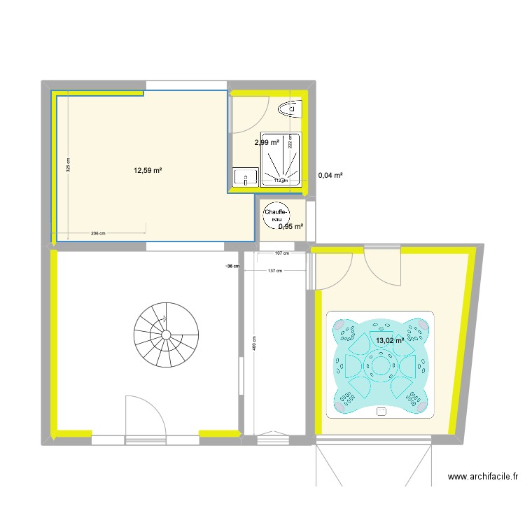 spa 2. Plan de 9 pièces et 66 m2