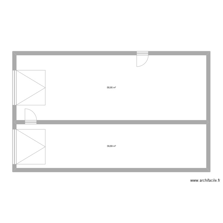 Garages. Plan de 2 pièces et 99 m2