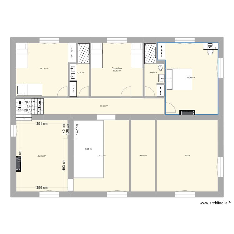 19RDM - SH. Plan de 49 pièces et 888 m2