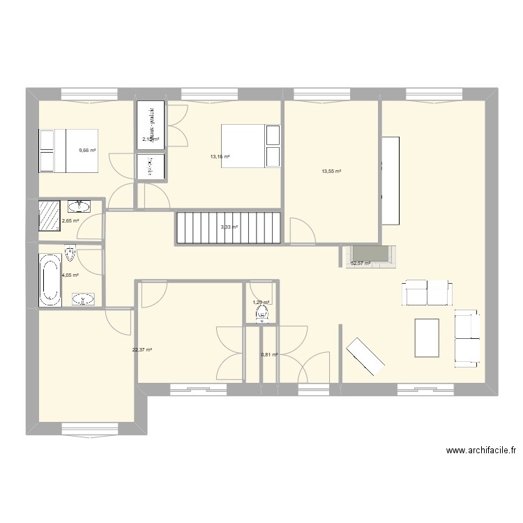 Maison_Fauvettes_1. Plan de 11 pièces et 126 m2