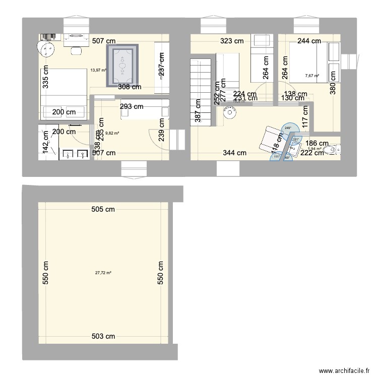 BRETONCELLES. Plan de 6 pièces et 78 m2