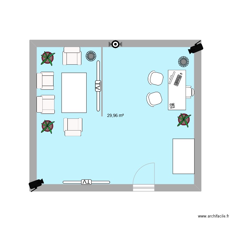 Espace détente leroy merlin. Plan de 1 pièce et 30 m2