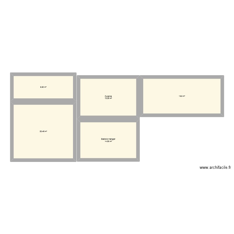 maison. Plan de 5 pièces et 83 m2