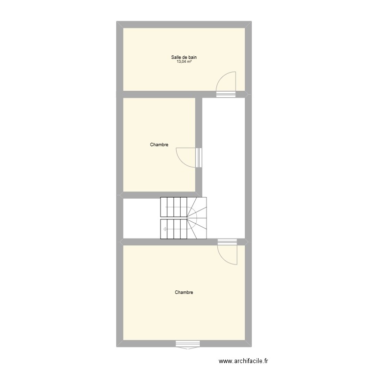 BESSEGHIER étage 2. Plan de 3 pièces et 44 m2