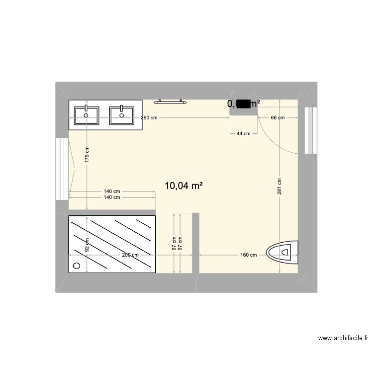 SIEFFERT SDB . Plan de 2 pièces et 10 m2