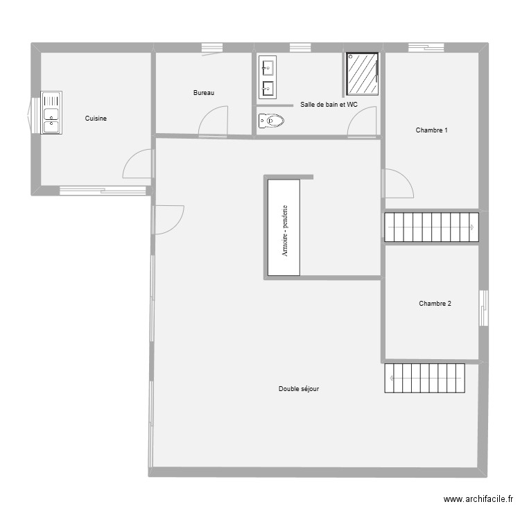 1er ABRAHAM. Plan de 6 pièces et 112 m2