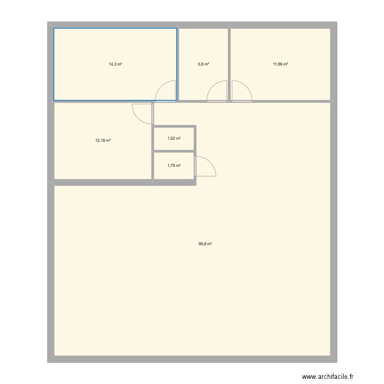 Projet grange Habitation. Plan de 7 pièces et 143 m2