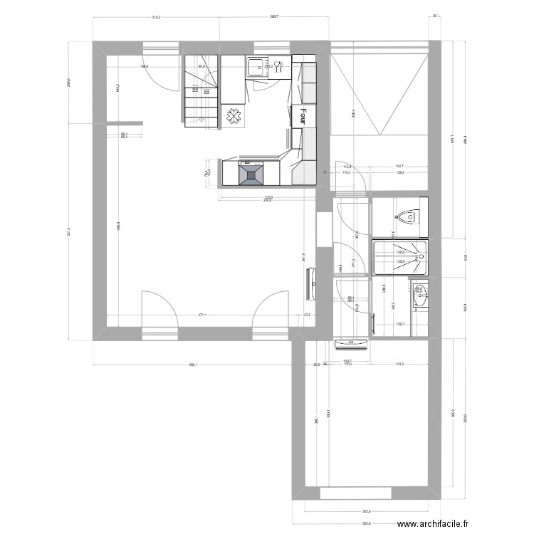 Domicile - Dupouy - Nouvelle cuisine 2. Plan de 6 pièces et 71 m2