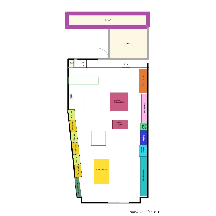 Narbonne. Plan de 3 pièces et 11 m2