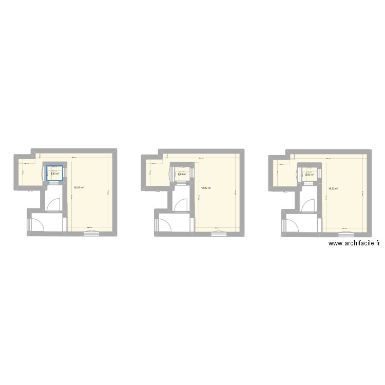 Paris2. Plan de 6 pièces et 57 m2