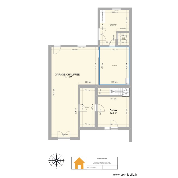 CROQUIS RDC. Plan de 7 pièces et 93 m2