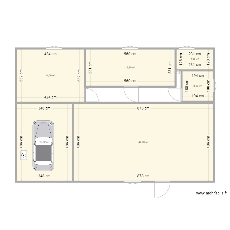 Maison Alagoas. Plan de 6 pièces et 93 m2