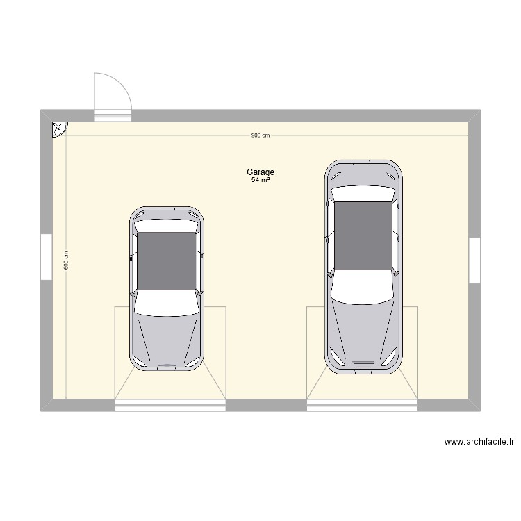 Garage . Plan de 1 pièce et 54 m2