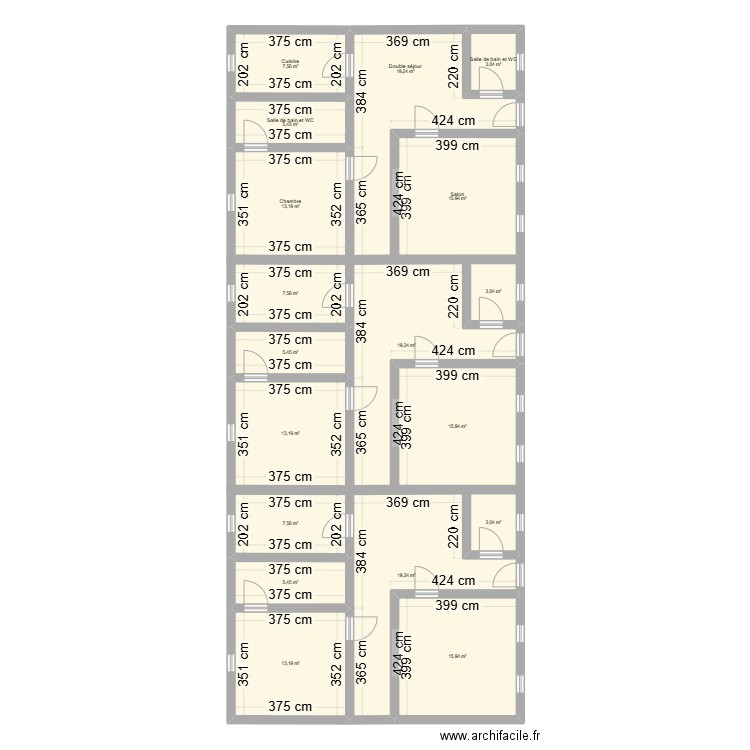 maison nkc rdc. Plan de 18 pièces et 193 m2