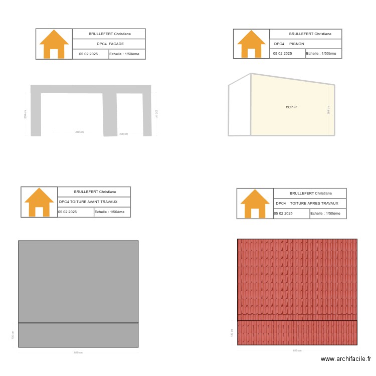 Garages. Plan de 1 pièce et 13 m2