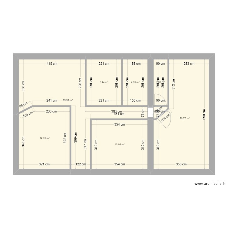 Maison_Vannes_ETAGE. Plan de 8 pièces et 78 m2