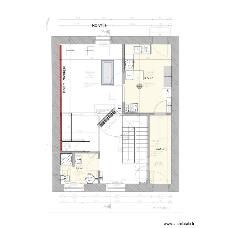 RC V2_F. Plan de 3 pièces et 26 m2