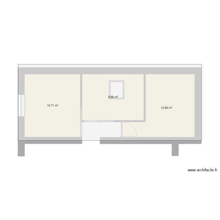 plan agrandissement. Plan de 3 pièces et 30 m2