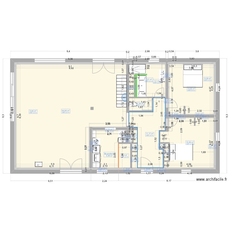 Edouard. Plan de 51 pièces et 261 m2