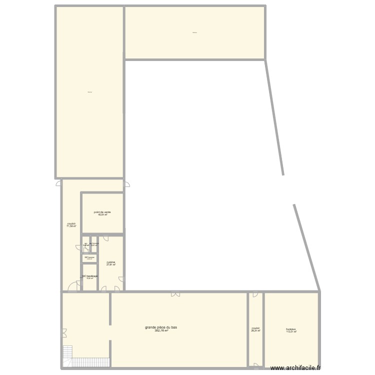 gaubert. Plan de 13 pièces et 1226 m2