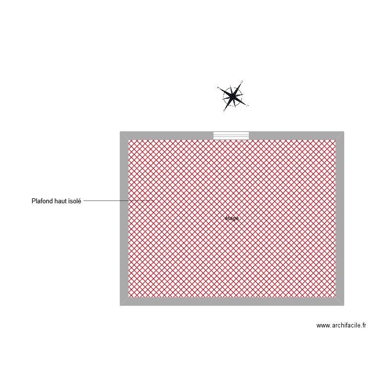 lebleu étage. Plan de 1 pièce et 34 m2