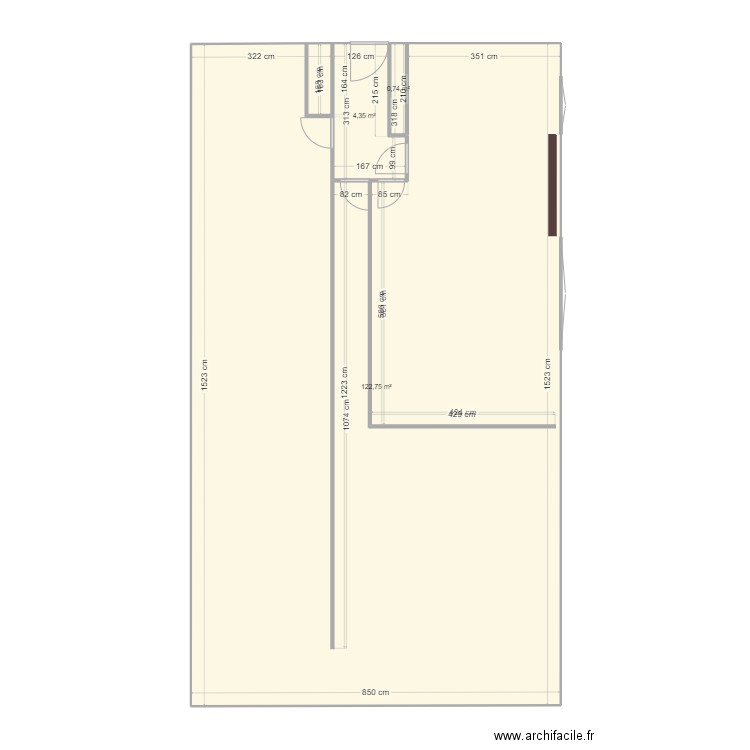 Home Montoire principal. Plan de 3 pièces et 128 m2