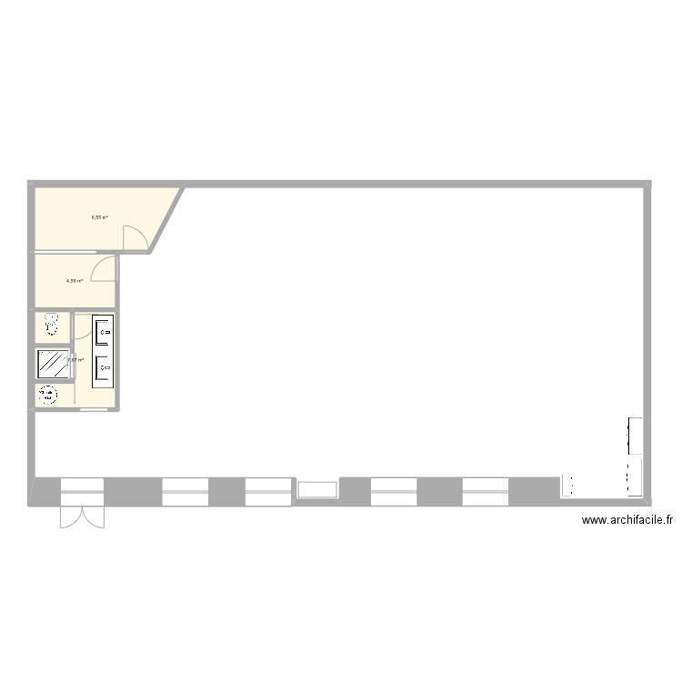 escrime1. Plan de 3 pièces et 21 m2