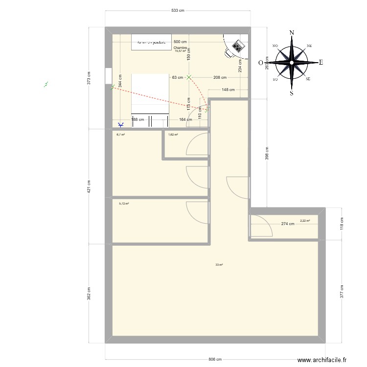 Appartement F2 Erdemcan Z. Plan de 6 pièces et 65 m2