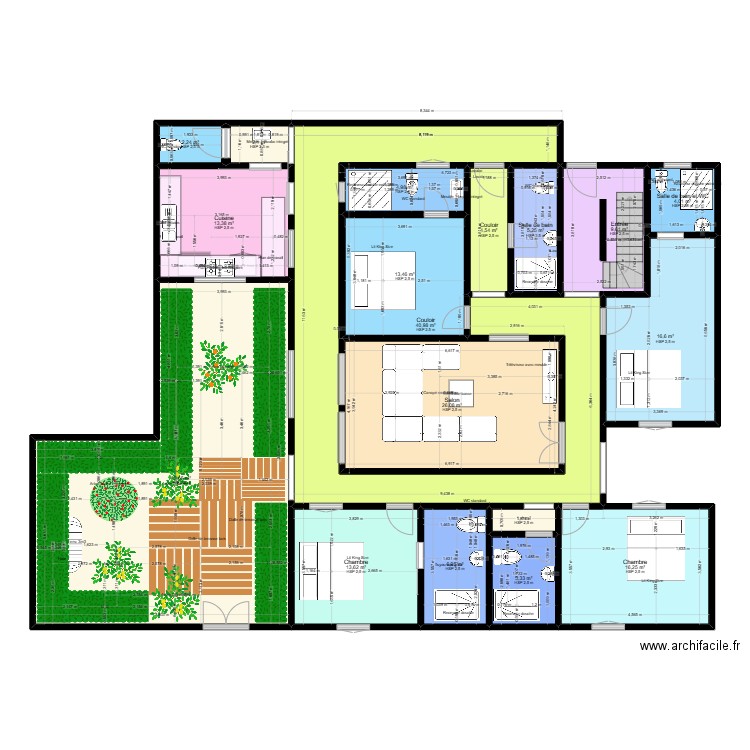 Alou S.N. Plan de 18 pièces et 250 m2