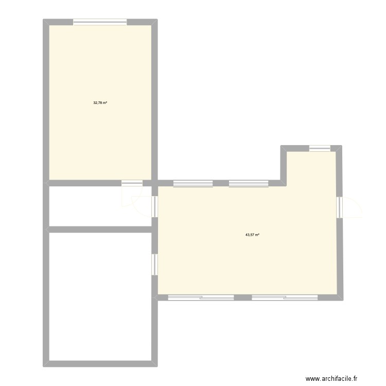 maison 1. Plan de 2 pièces et 76 m2