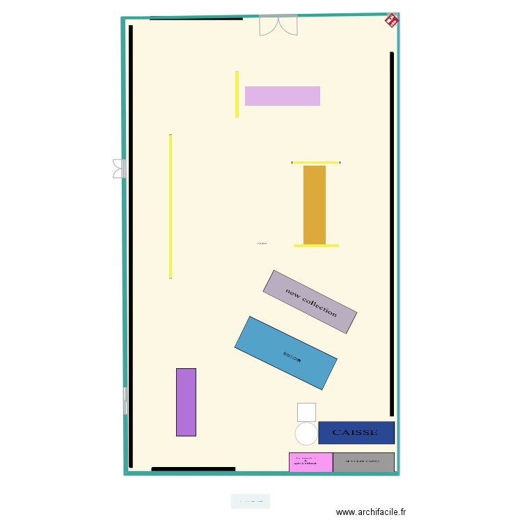 PLAN MAGASIN ETAM . Plan de 1 pièce et 721 m2