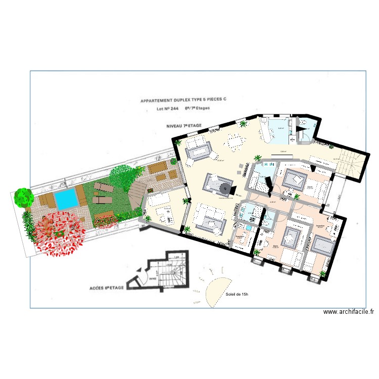 bonne taille 2. Plan de 15 pièces et 180 m2