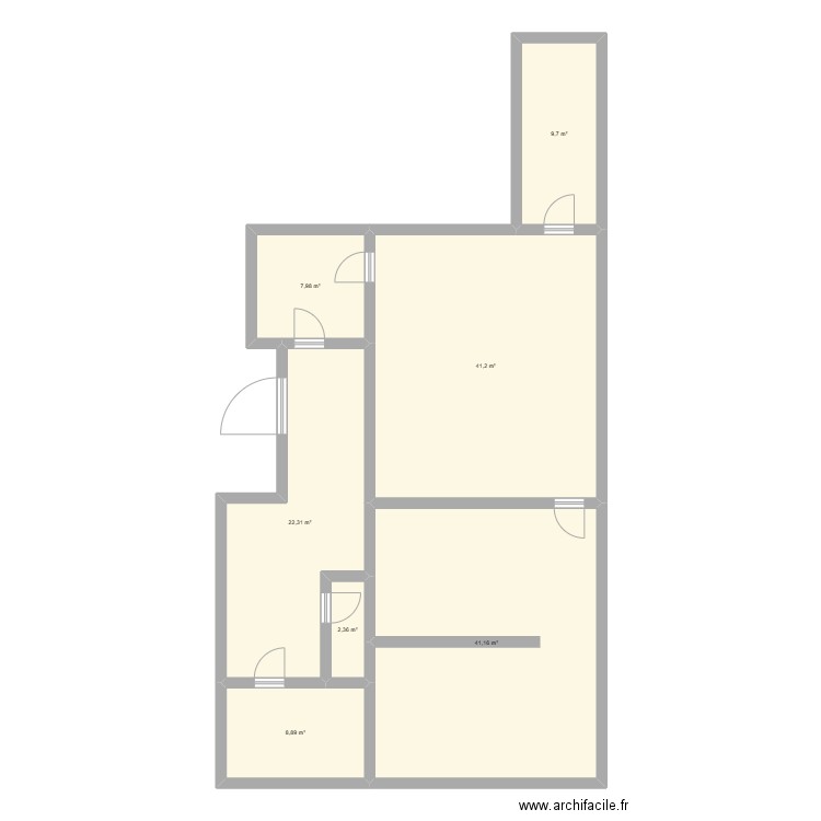 Plan épicerie 1. Plan de 7 pièces et 134 m2