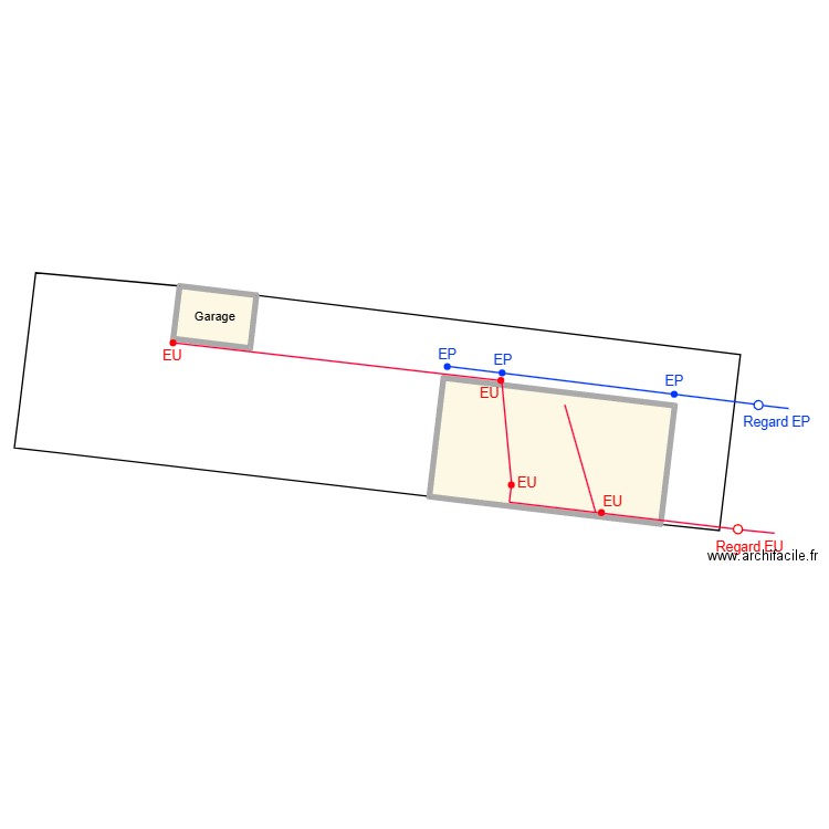 Assainissement - Maison 60 Saint Louis. Plan de 2 pièces et 136 m2