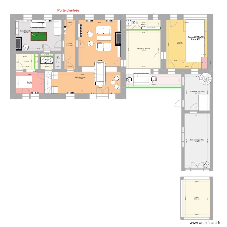 Morannes RDC evolution. Plan de 16 pièces et 195 m2