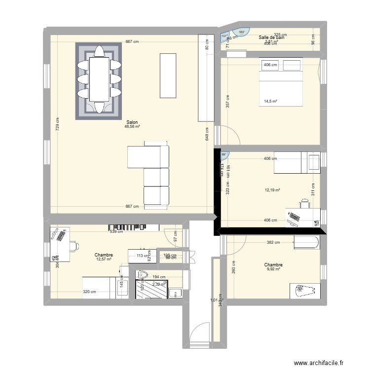 Caroline House 1. Plan de 9 pièces et 105 m2