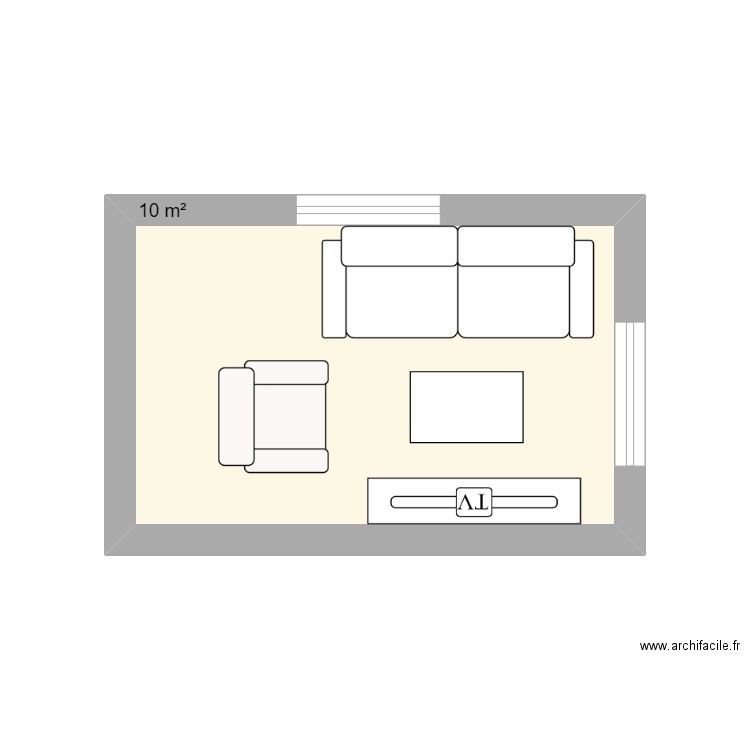 sejoure 1. Plan de 1 pièce et 10 m2