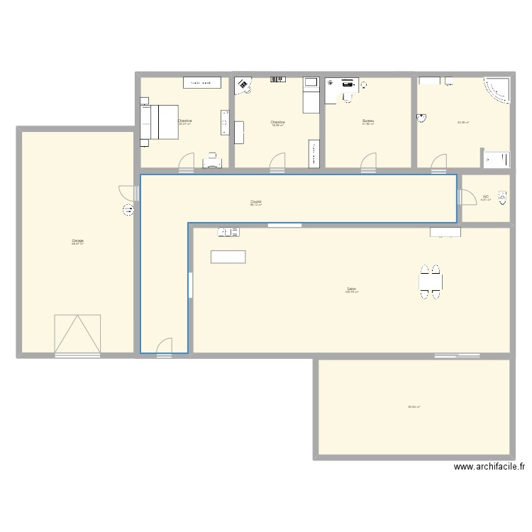 Maison Olivier. Plan de 9 pièces et 383 m2