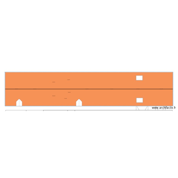 Longère. Plan de 11 pièces et 162 m2