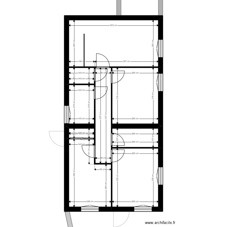 Seel. Plan de 15 pièces et 160 m2