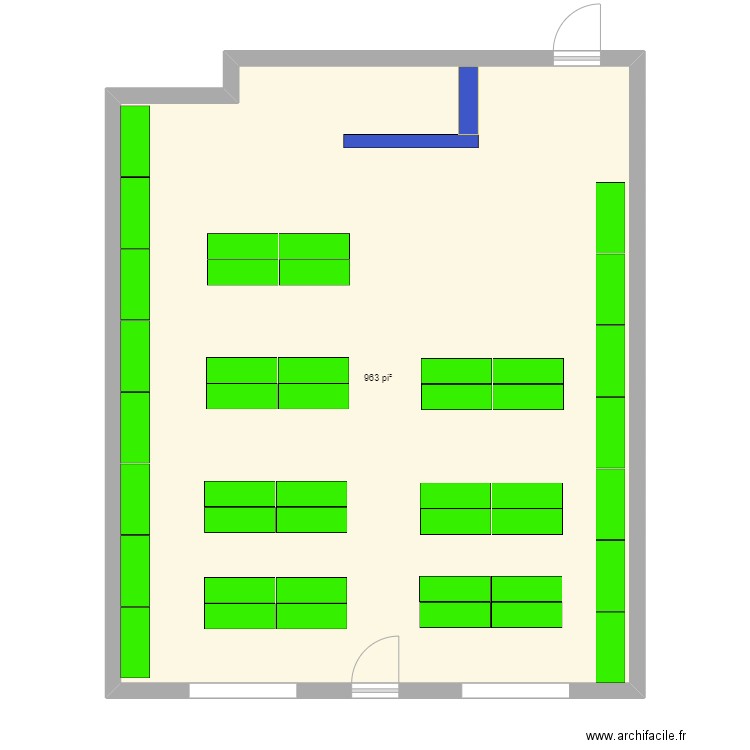 QRR. Plan de 1 pièce et 89 m2