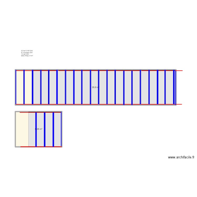 Bieler. Plan de 2 pièces et 37 m2